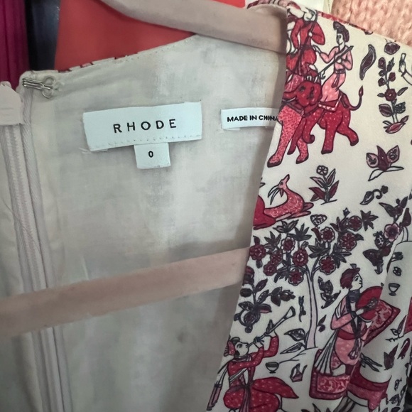 RHODE Red and White Printed Midi Dress - Picture 3 of 4